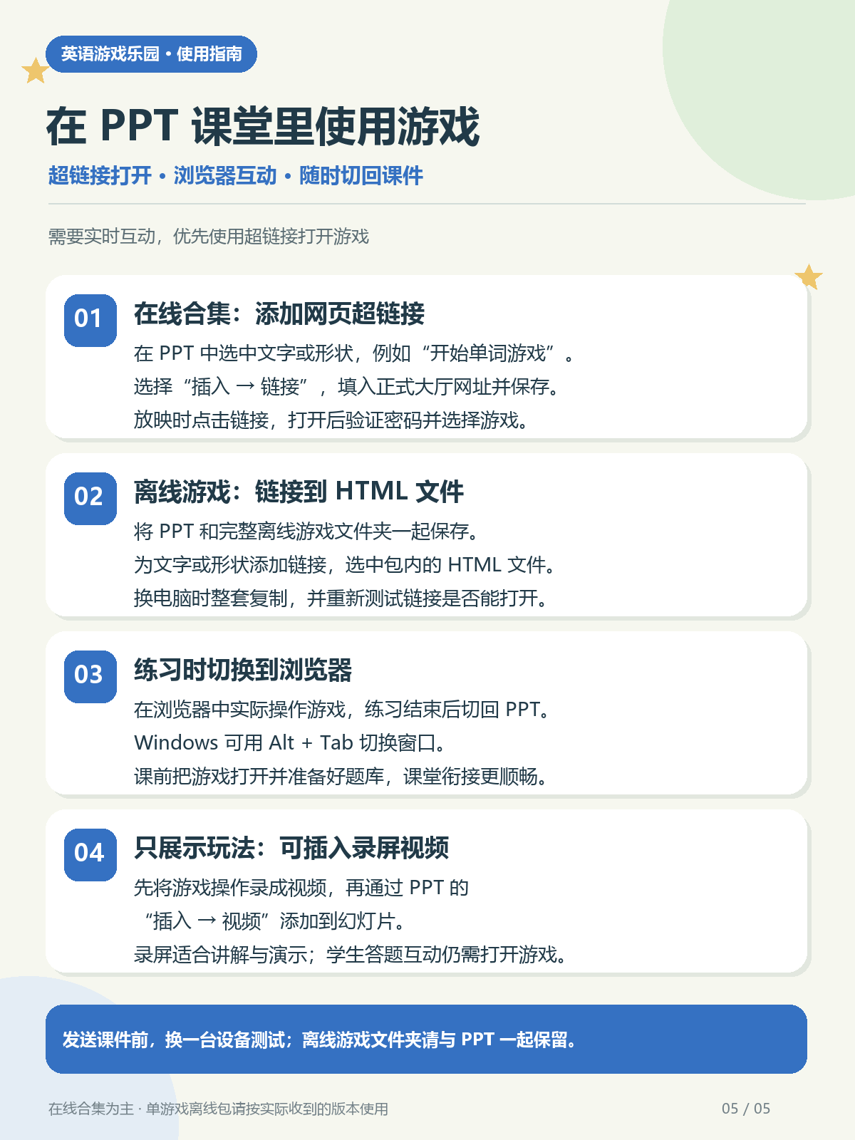 怎样在 PPT 中打开游戏？的步骤说明图
